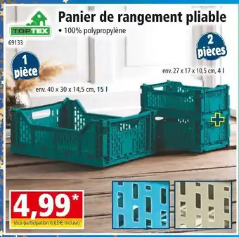 Norma Toptex panier de rangement pliable offre