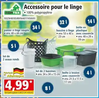 Norma Toptex accessoire pour le linge offre