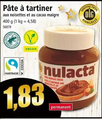 Norma Nulacta pâte à tartiner offre