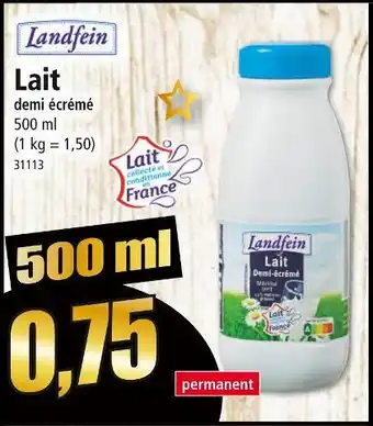 Norma Landfein lait demi écrémé offre