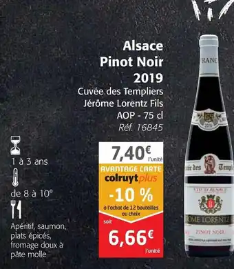 Colruyt Alsace Pinot Noir 2019 offre