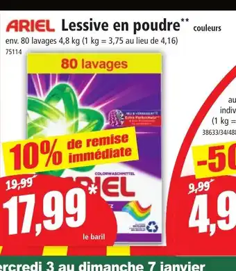 Norma ARIEL Lessive en poudre offre