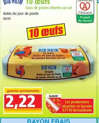Norma BIB'HEIM 10 œufs offre