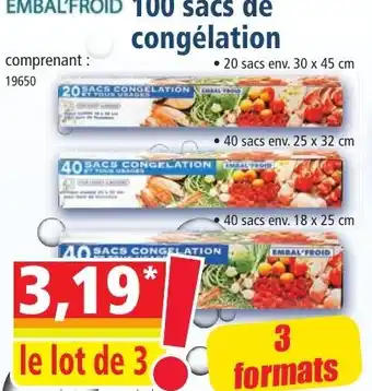 Norma EMBAL'FROID 100 sacs de congélation offre