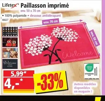 Norma Lifetex Paillasson imprimé offre