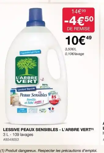 Costco LESSIVE PEAUX SENSIBLES - L'ARBRE VERT offre