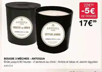 Costco BOUGIE 3 MÈCHES - ANTOGUA offre