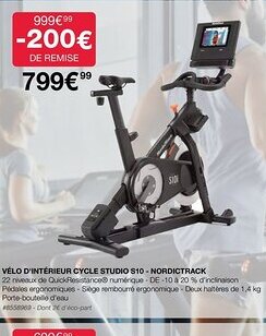 Costco VÉLO D'INTÉRIEUR CYCLE STUDIO S10 - NORDICTRACK offre