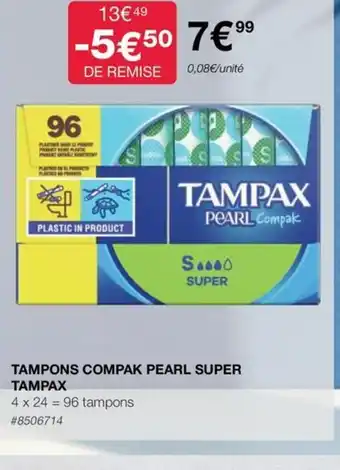 Costco TAMPONS COMPAK PEARL SUPER TAMPAX offre