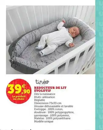 Hyper U Tinéo Réducteur De Lit évolutif offre