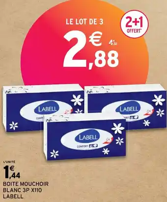 Intermarché BOITE MOUCHOIR BLANC 3P X110 offre