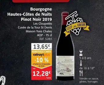 Colruyt Bourgogne Hautes-Côtes De Nuits Pinot Noir 2019 offre