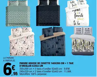 E.Leclerc PARURE HOUSSE DE COUETTE 140X200 CM + 1 TAIE D'OREILLER 63X63 CM offre