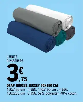 E.Leclerc DRAP HOUSSE JERSEY 90X190 CM offre