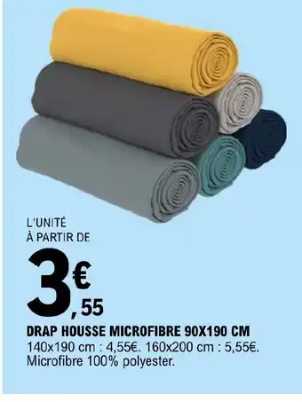 E.Leclerc DRAP HOUSSE MICROFIBRE 90X190 CM offre