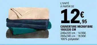 E.Leclerc COUVERTURE MICROFIBRE 180X220 CM offre
