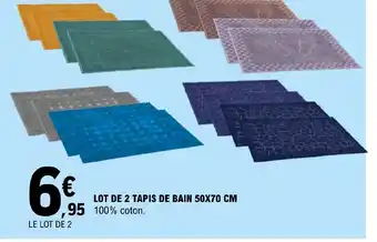 E.Leclerc LOT DE 2 TAPIS DE BAIN 50X70 CM offre