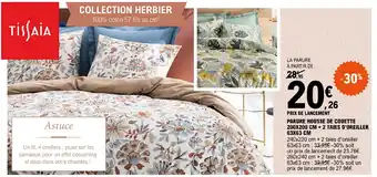 E.Leclerc PARURE HOUSSE DE COUETTE 200X200 CM + 2 TAIES D'OREILLER 63X63 CM offre