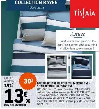 E.Leclerc PARURE HOUSSE DE COUETTE 140X200 CM offre
