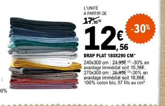 E.Leclerc DRAP PLAT 180X290 CM offre