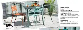 Bricorama Table Pliante Bristol, Chaise Bristol offre