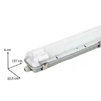 Kit de réglette led ip65 + 2 tube néon led 120cm t8 18w (pack de 6) - blanc froid 6000k - 8000k - silamp