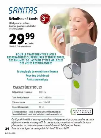 Nébuliseur à Tamis Sanitas