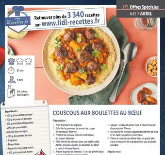 Lidl Couscous Aux Boulettes Au Bœuf offre