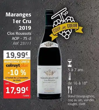 Colruyt Maranges 1er Cru 2019 offre