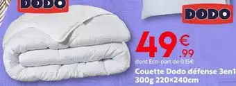 Maxi Bazar Dodo couette défense 3en1 300g 220x240cm offre