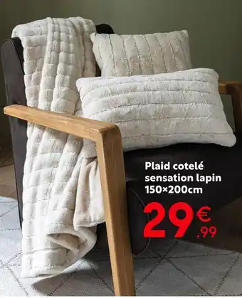 Maxi Bazar Plaid cotelé sensation lapin 150x200cm offre