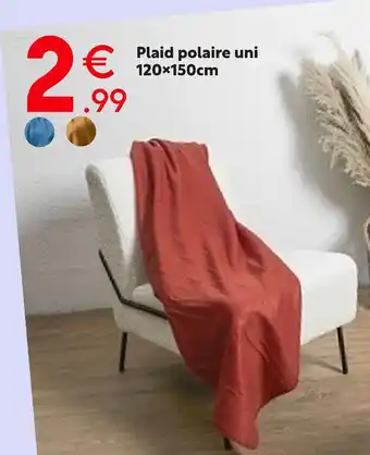Maxi Bazar Plaid polaire uni 120x150cm offre