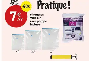 6 housses vide air avec pompe incluse