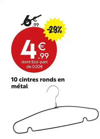 10 cintres ronds en