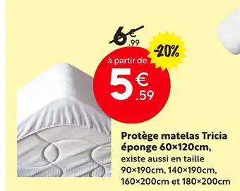 Maxi Bazar Protège matelas tricia éponge 60x120cm offre