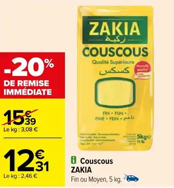 Carrefour Couscous ZAKIA offre