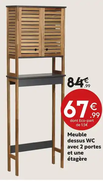 Maxi Bazar Meuble dessus wc avec 2 portes et une étagère offre