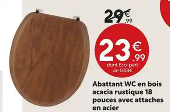 Maxi Bazar Abattant wc en bois acacia rustique 18 pouces avec attaches en acier offre