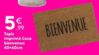 Maxi Bazar Tapis imprimé coco bienvenue 40x60cm offre