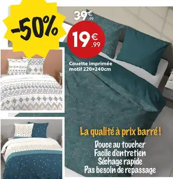 Maxi Bazar Couette imprimée motif 220x240cm offre