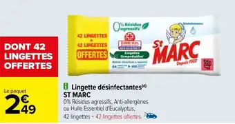 Carrefour Lingette désinfectantes(d) ST MARC offre