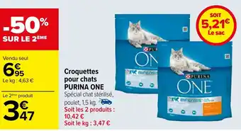 Carrefour Croquettes pour chats PURINA ONE offre