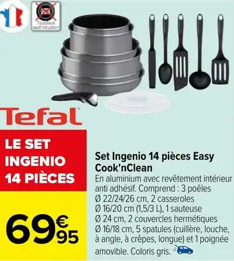 Carrefour Set Ingenio 14 pièces Easy Cook'nClean offre