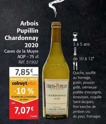 Colruyt Arbois Pupillin Chardonnay 2020 offre
