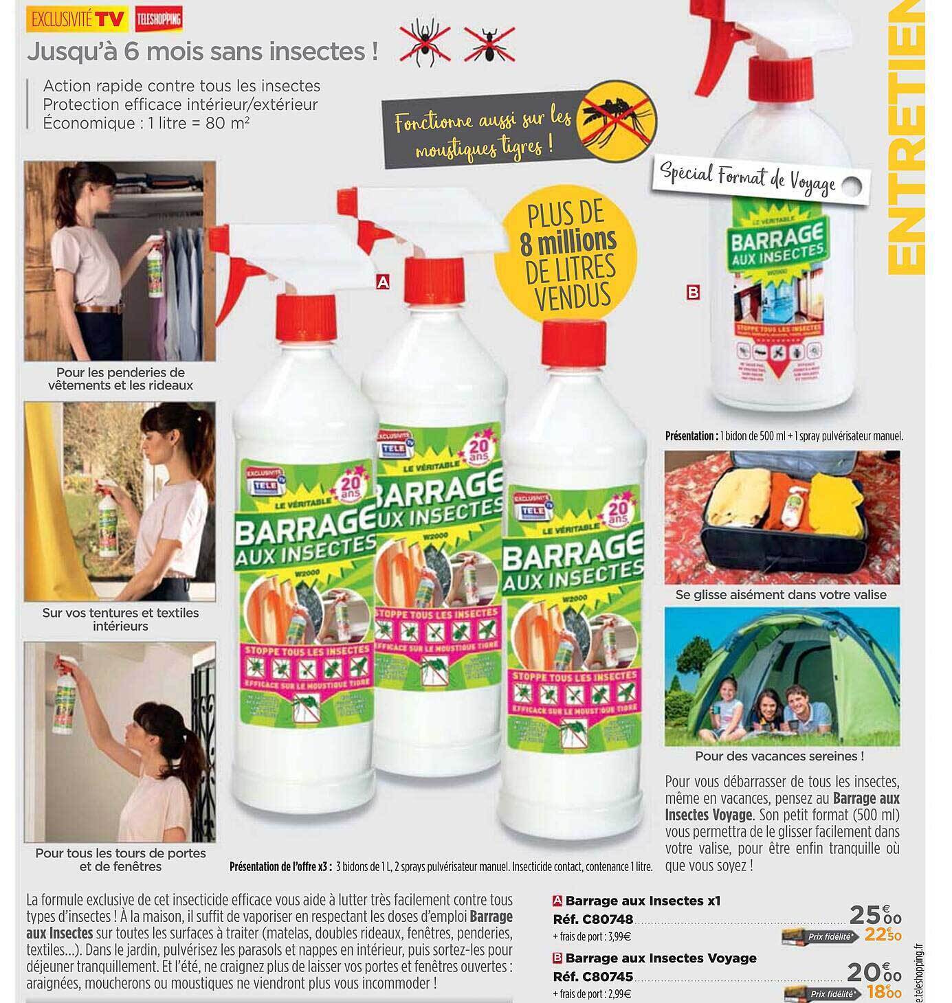 Promo Barrage Aux Insectes X1, Barrage Aux Insectes Voyage chez