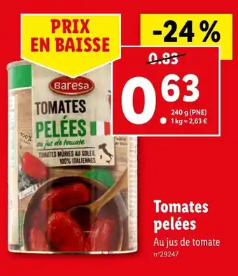 Lidl Tomates pelées offre