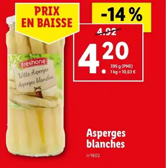 Lidl Asperges blanches offre