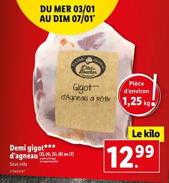 Lidl Demi gigot*** d'agneau offre