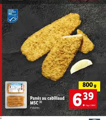 Lidl Panés au cabillaud offre