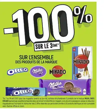 Spar L'ensemble Des Produits De La Marque Oreo, Milka, Mikado offre